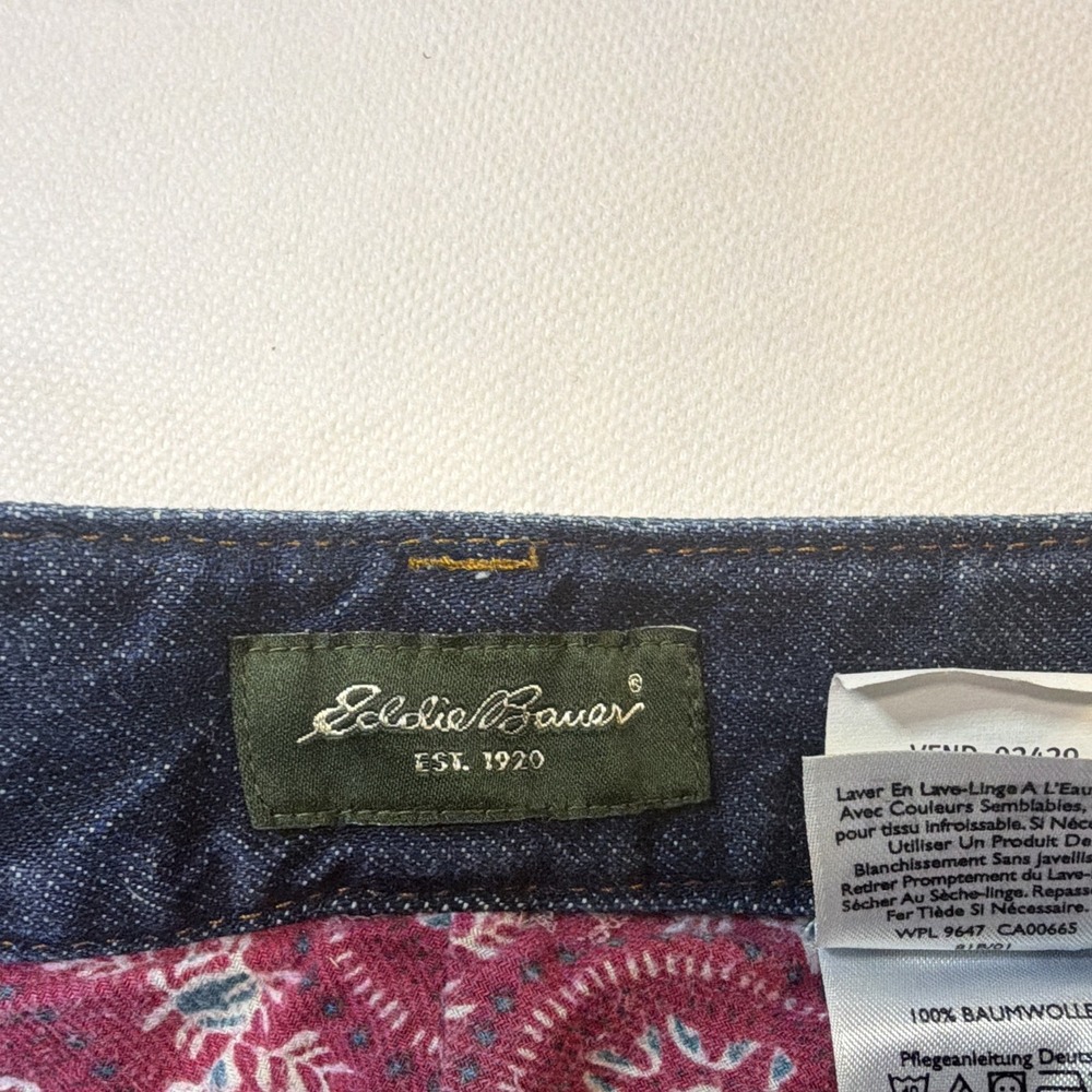 Eddie Bauer Womens Flannel Lined Jeans 8 Dark Wash Straight Leg Winter Denim - Picture 5 of 15